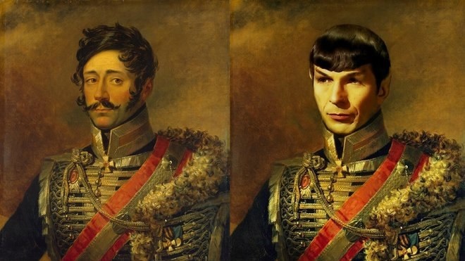 Photo Retouching Artist Portrays Star Trek's Spock as Renaissance Art Man.